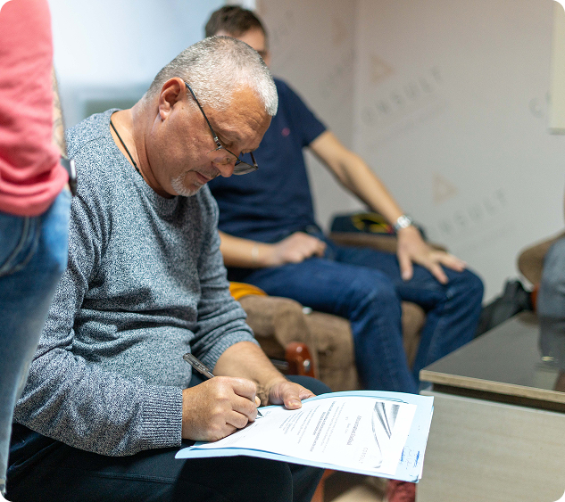 Marine documentation being reviewed and signed